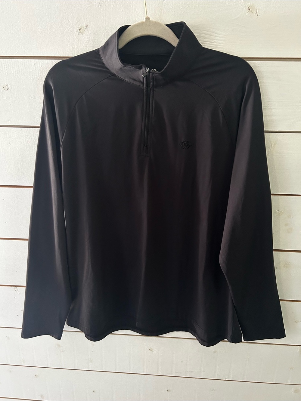 MoFiz Men’s XL 1/4 Zip Performance Pullover Long Sleeve Golf Black Shirt